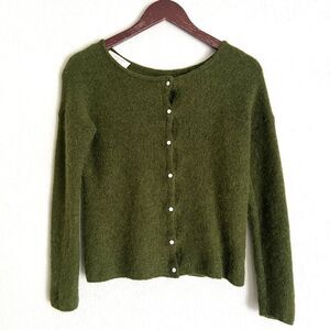 Sézane Mohair Alpaca Blend Gaspard Cardigan Size S Green